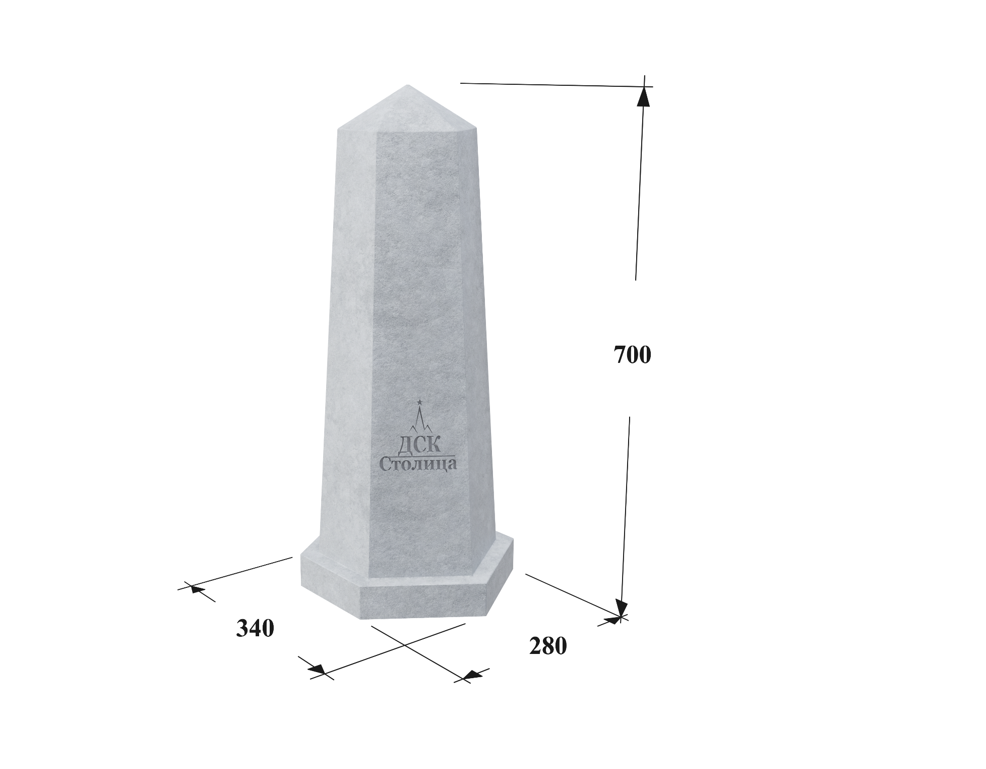 Столбик бетонный шестигранный СБ1