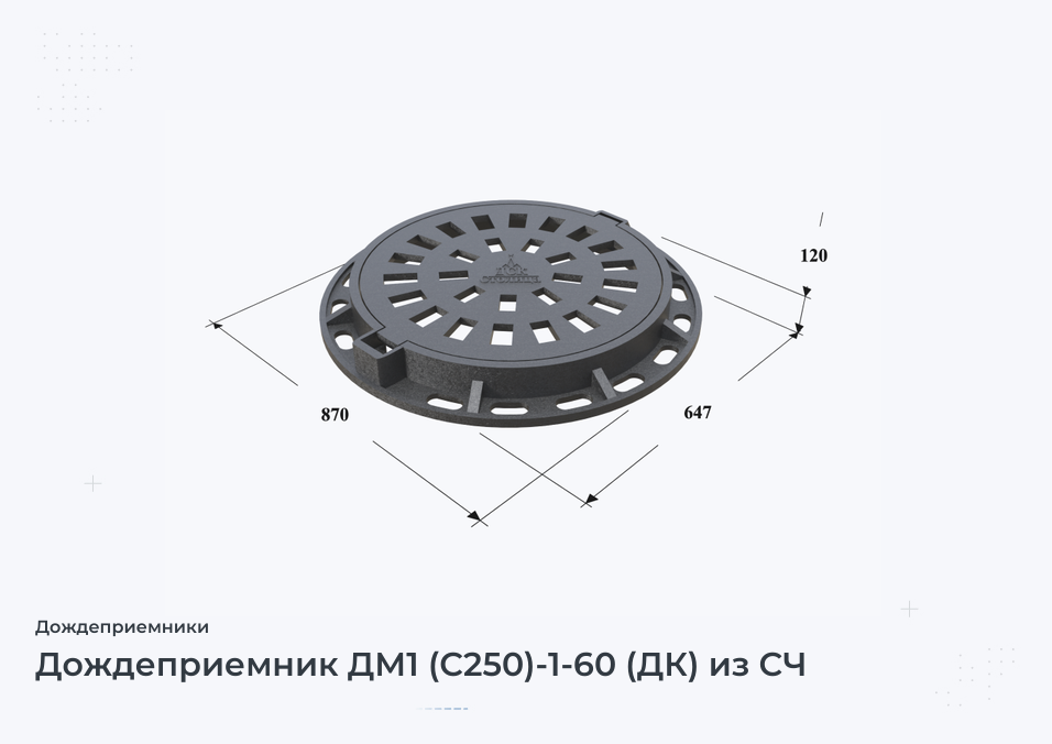 Дождеприемник ДМ1 (С250)-1-60 (ДК) из СЧ