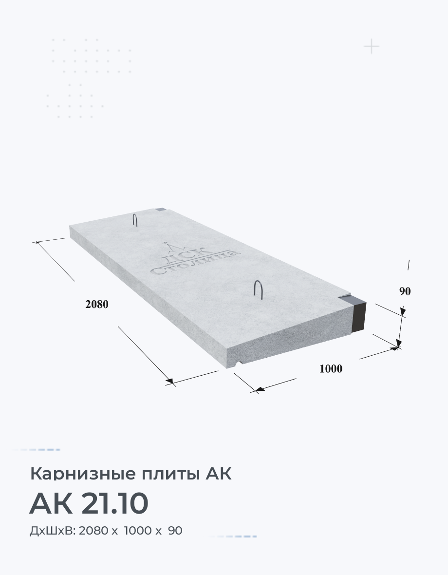 АК 21.10 Карнизная плита Размеры Серия Вес Цена Характеристики Завод ЖБИ  производство ГОСТ