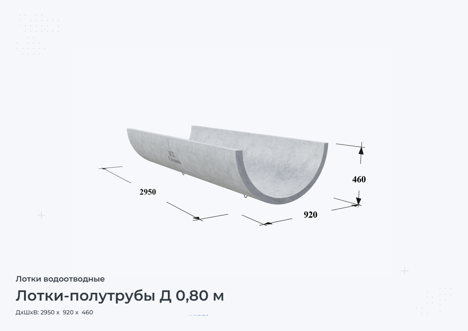 Лотки-полутрубы Д 0,80 м