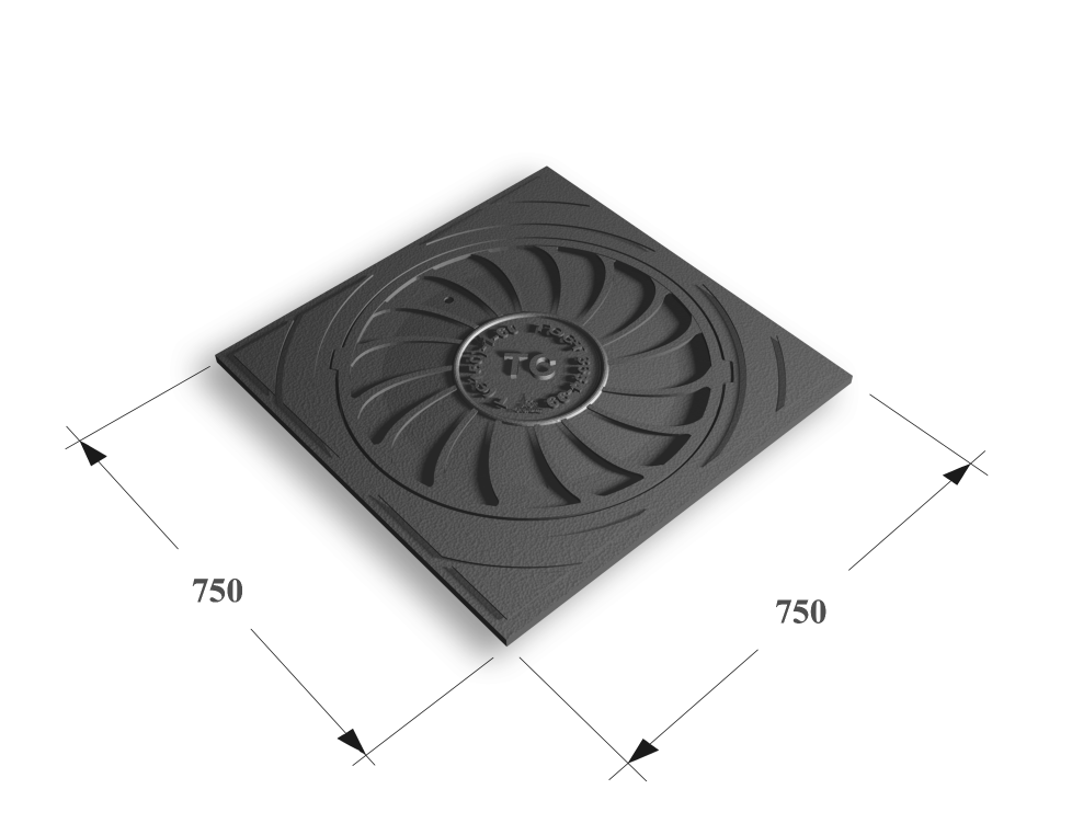 Люк квадратный тип Т (С150) - 8.1-60 (750*750) Арбат  Сеть ТС