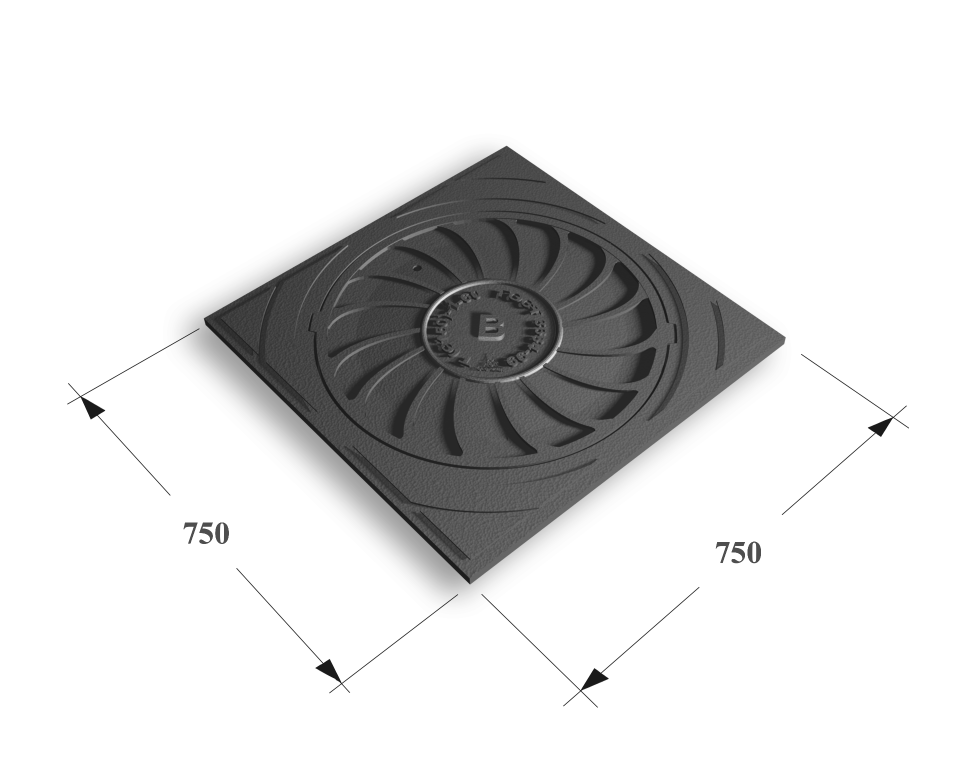 Люк квадратный тип Т (С150) - 8.1-60 (750*750) Арбат  Сеть В