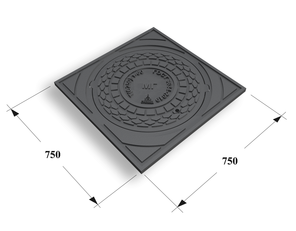 Люк квадратный тип ТМР (С250)-8.1-60 (750*750) Арбат  Сеть МГ