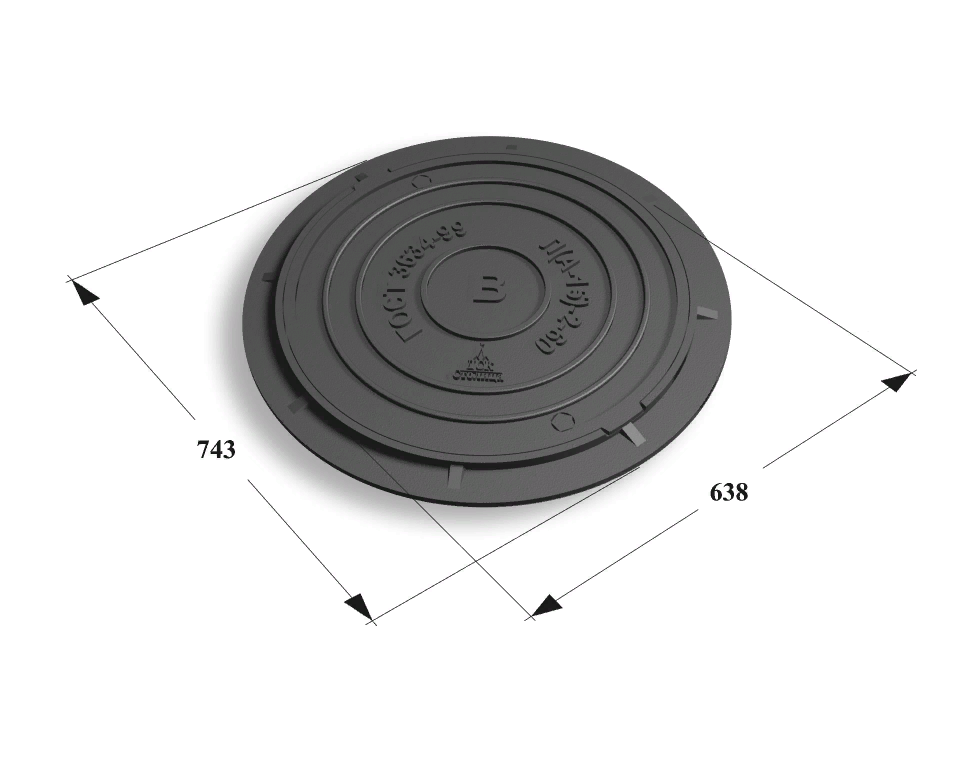 Люк чугунный легкий Л(А15)-2-60 с з/у  Сеть В