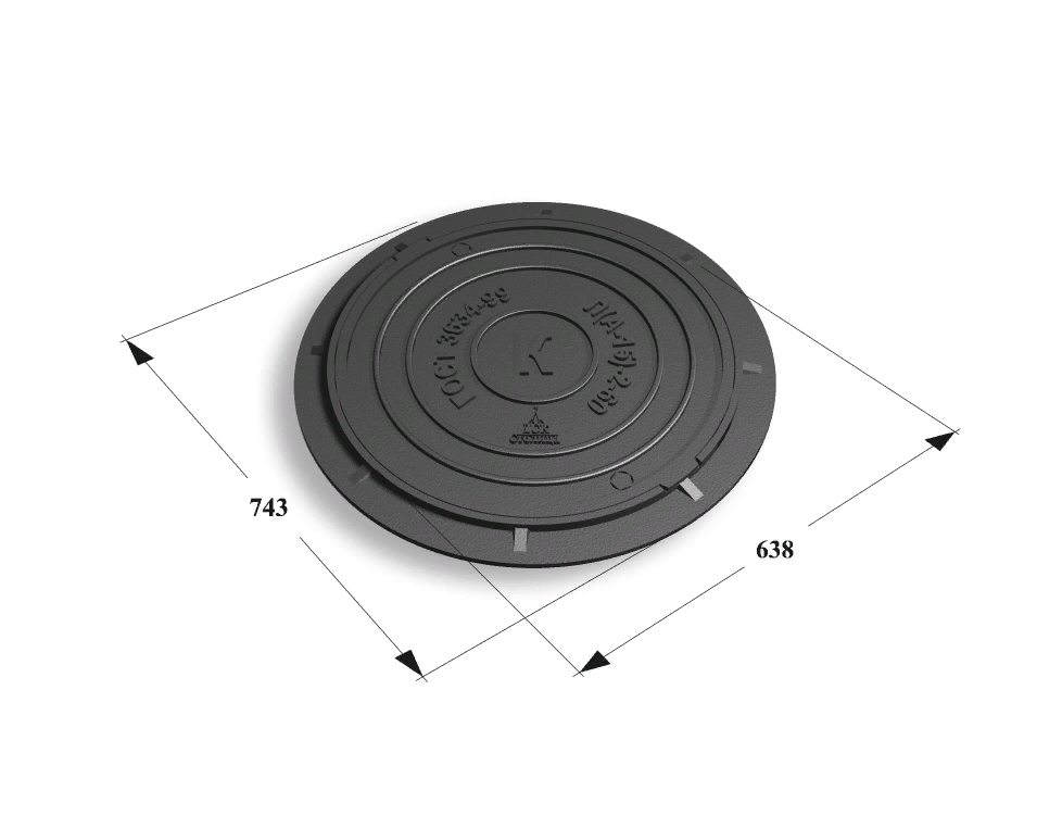 Люк чугунный легкий с запорным устройством (К, В, Д) (тип Л А15.2-60)