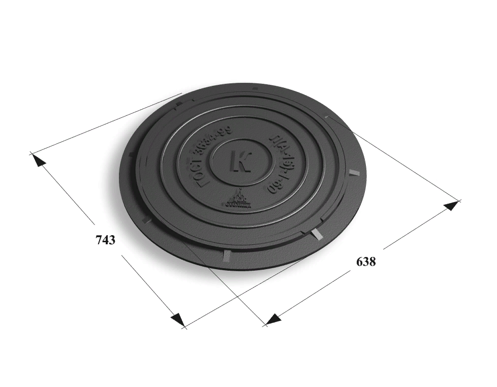 Люк канализационный тип Л(А15)-1-60   Сеть К H=80