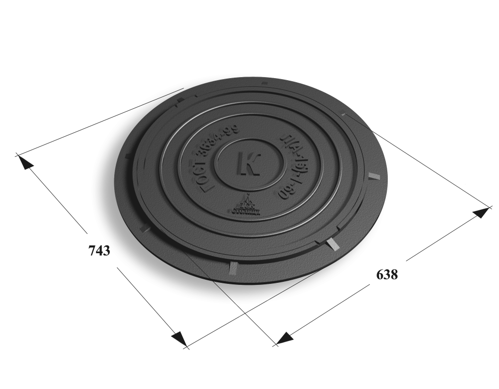 Люк канализационный тип Л(А15)-1-60   Сеть КК H=50