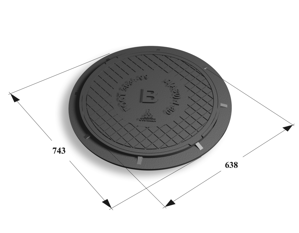 Люк канализационный тип Л(А30)-1-60   Сеть В