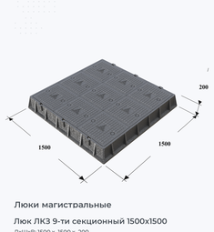 Люк ЛКЗ 9-ти секционный 1500х1500