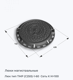 Люк тип ТМР (С250)-1-60  Сеть К H=100