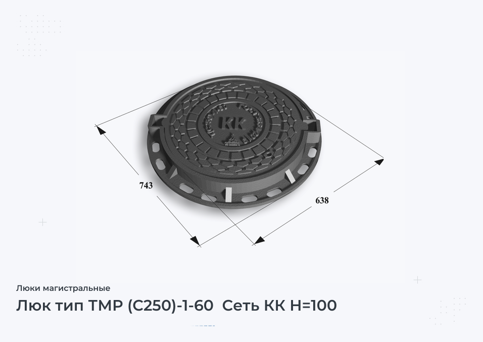 Люк тип ТМР (С250)-1-60  Сеть КК H=100