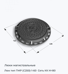 Люк тип ТМР (С250)-1-60  Сеть КК H=80