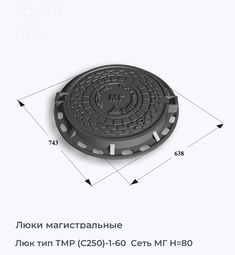 Люк тип ТМР (С250)-1-60  Сеть МГ H=80