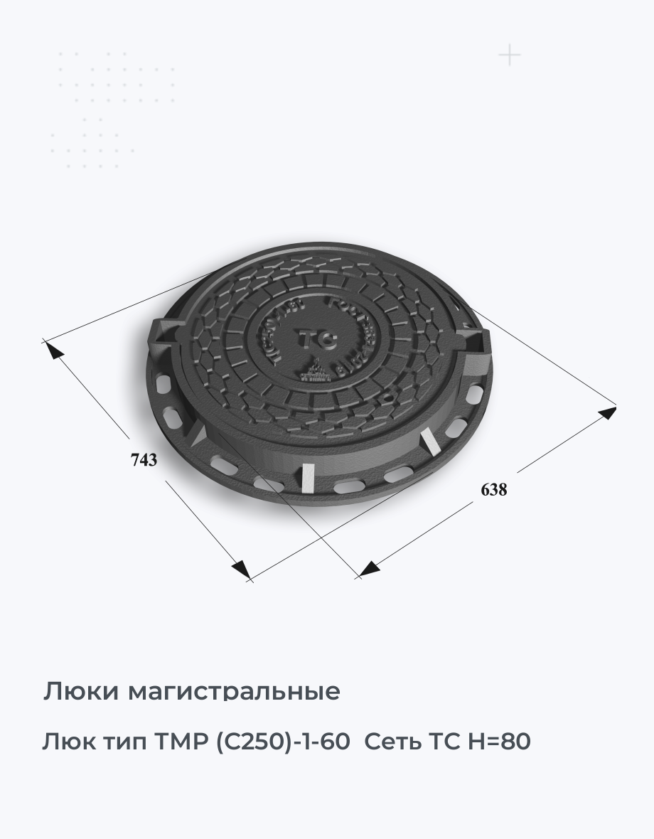 Люк тип ТМР (С250)-1-60  Сеть ТС H=80