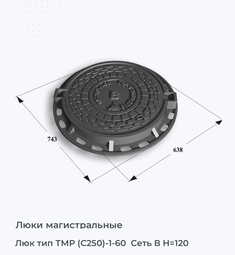 Люк тип ТМР (С250)-1-60  Сеть В H=120