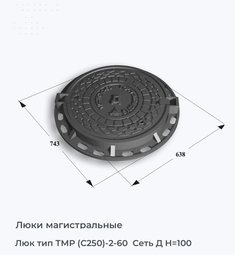 Люк тип ТМР (С250)-2-60  Сеть Д H=100