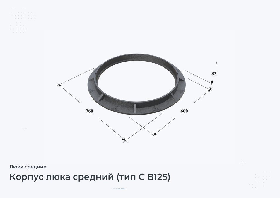 Корпус люка средний (тип С В125)