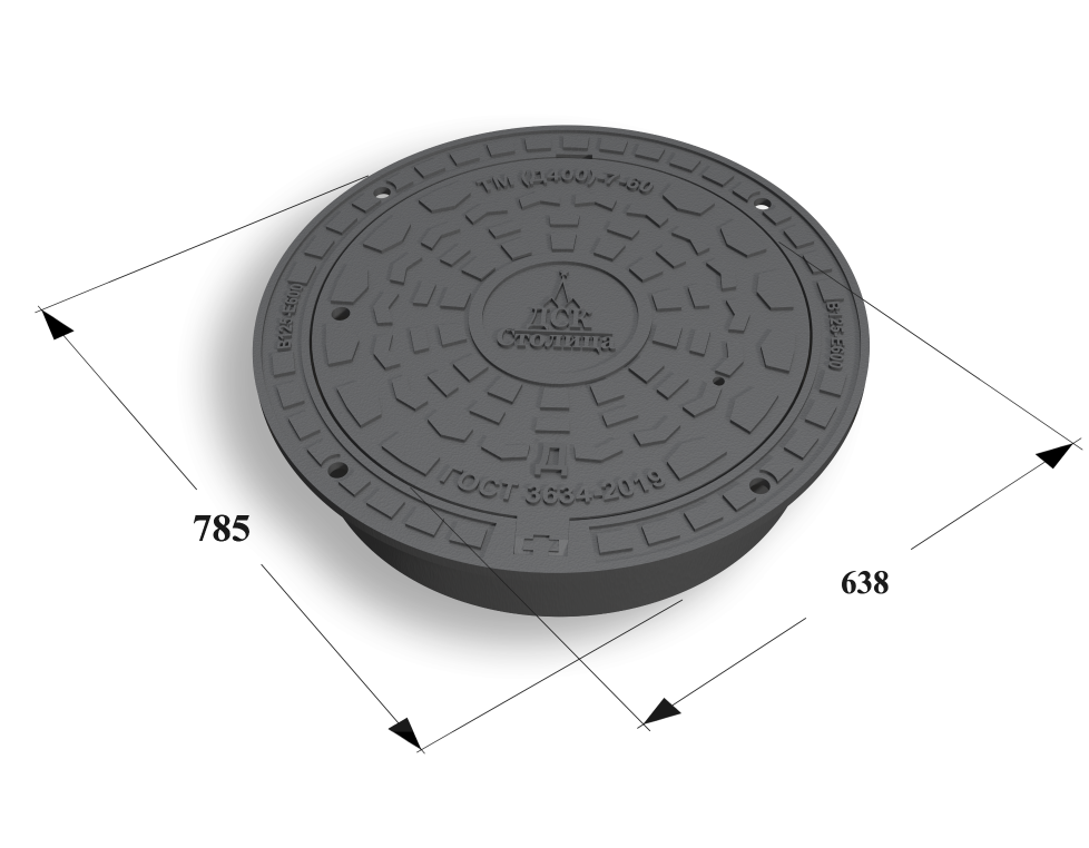 Люк ТМ(Д400)-7-60 Н-140 мм (ОУЭ-600-СМ/140)  Сеть Д