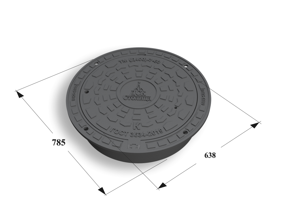 Люк ТМ(Д400)-7-60 Н-140 мм (ОУЭ-600-СМ/140)  Сеть К