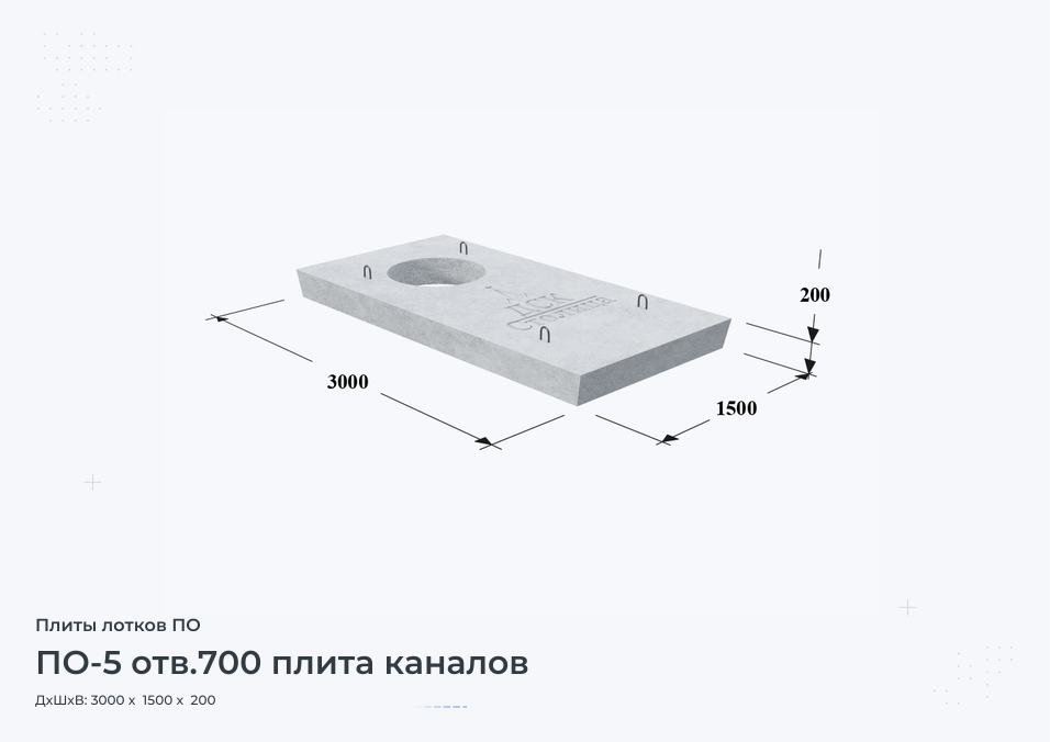 ПО-5 отв.700 плита каналов