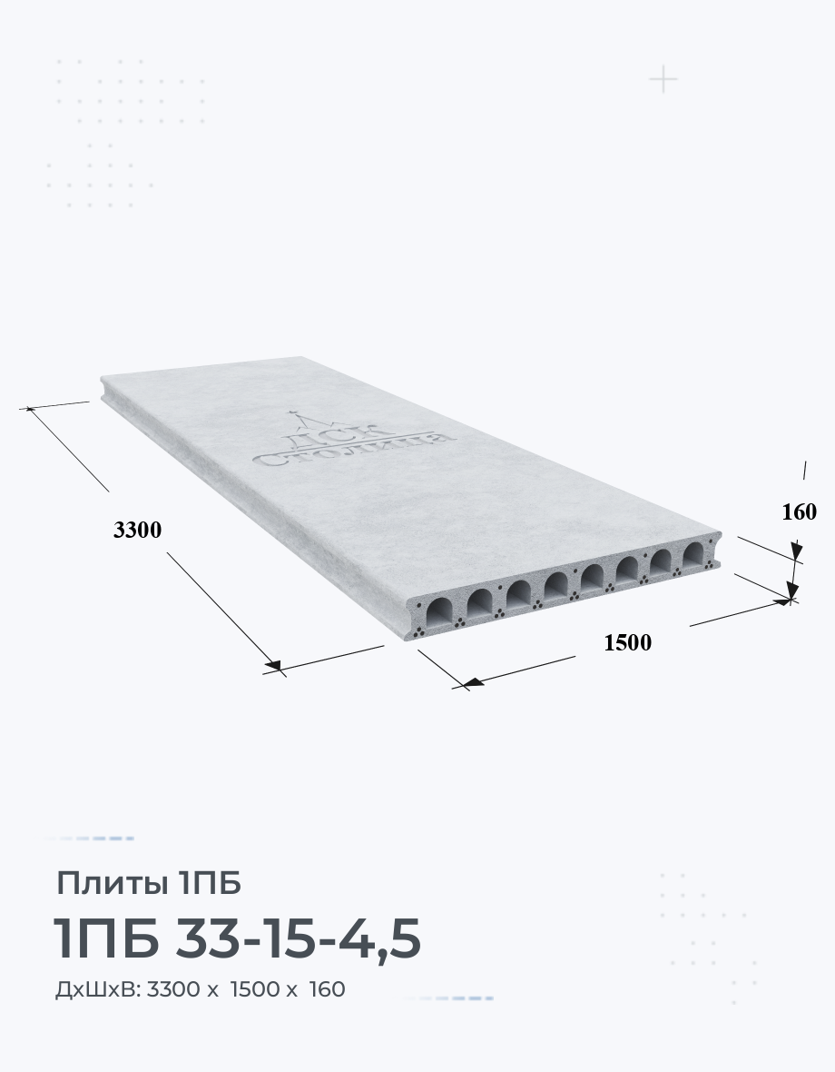 1ПБ 33-15-4,5 Купить плиты перекрытия Цена размеры вес ГОСТ серия