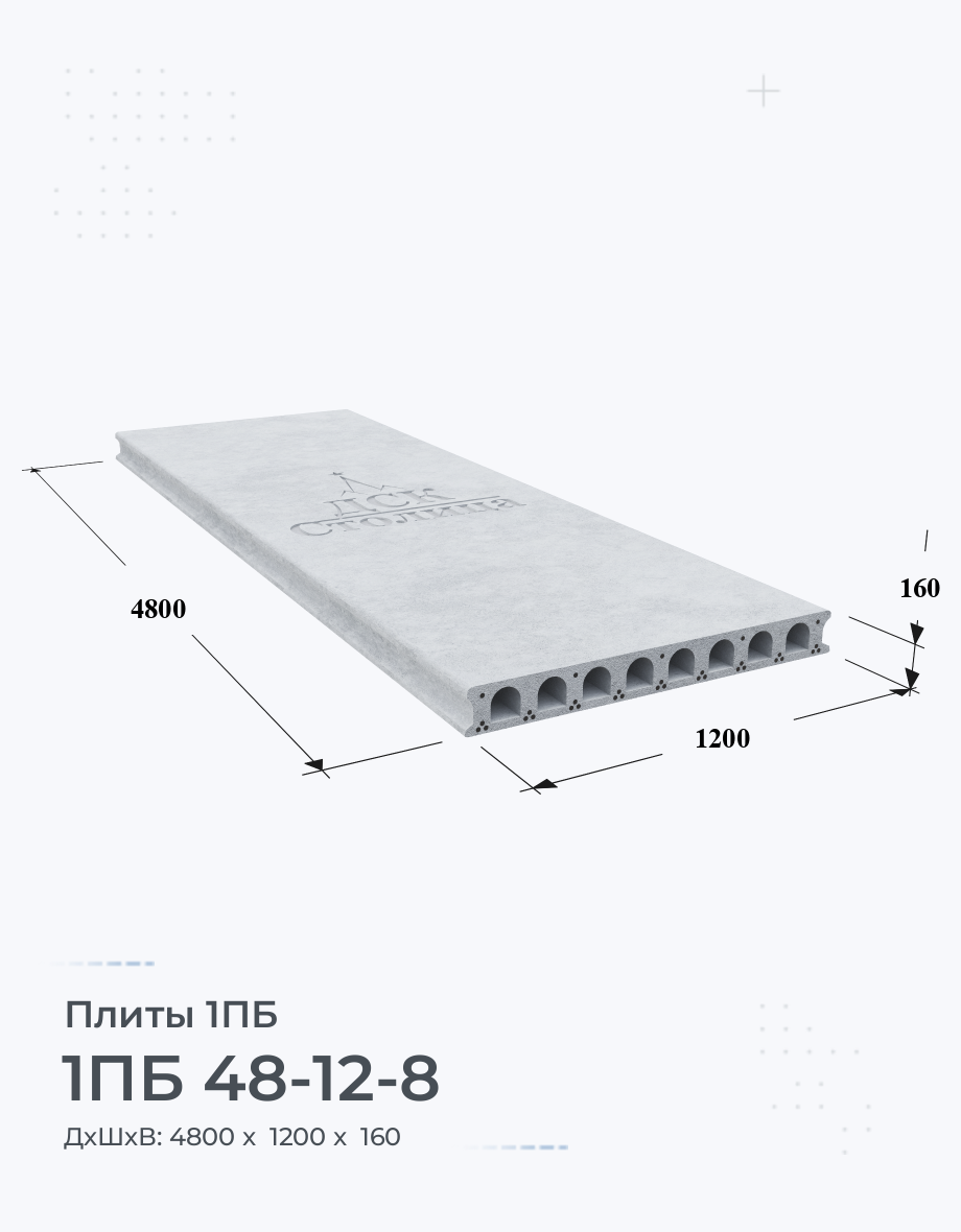 1ПБ 48-12-8 Купить плиты перекрытия Цена размеры вес ГОСТ серия