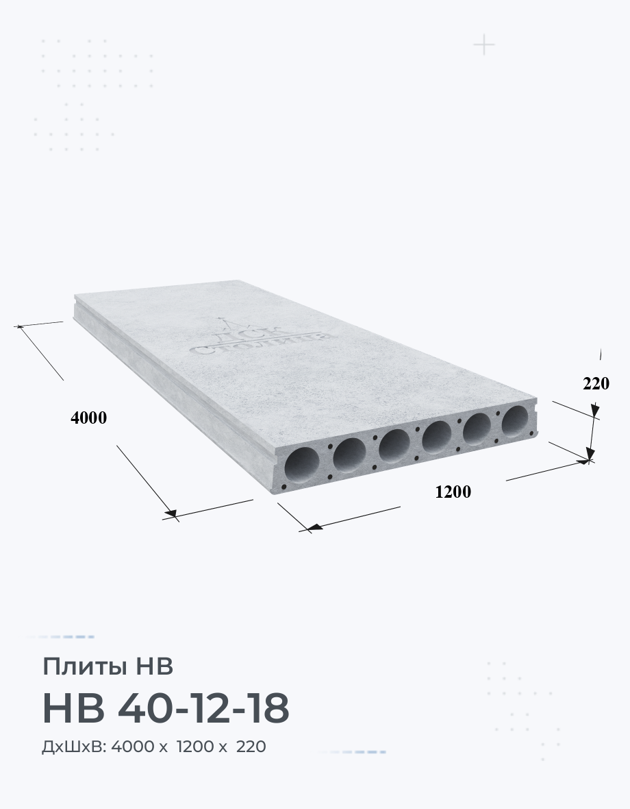 НВ 40-12-18 Купить плиты перекрытия Цена Размеры пустотные и монолитные Вес  ГОСТ Серия