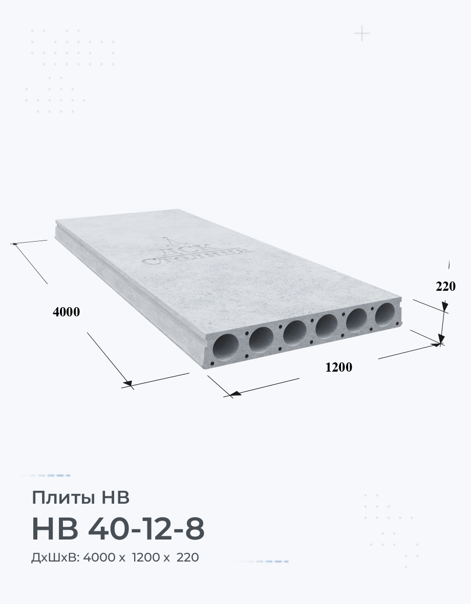 НВ 40-12-8 Купить плиты перекрытия Цена Размеры пустотные и монолитные Вес  ГОСТ Серия
