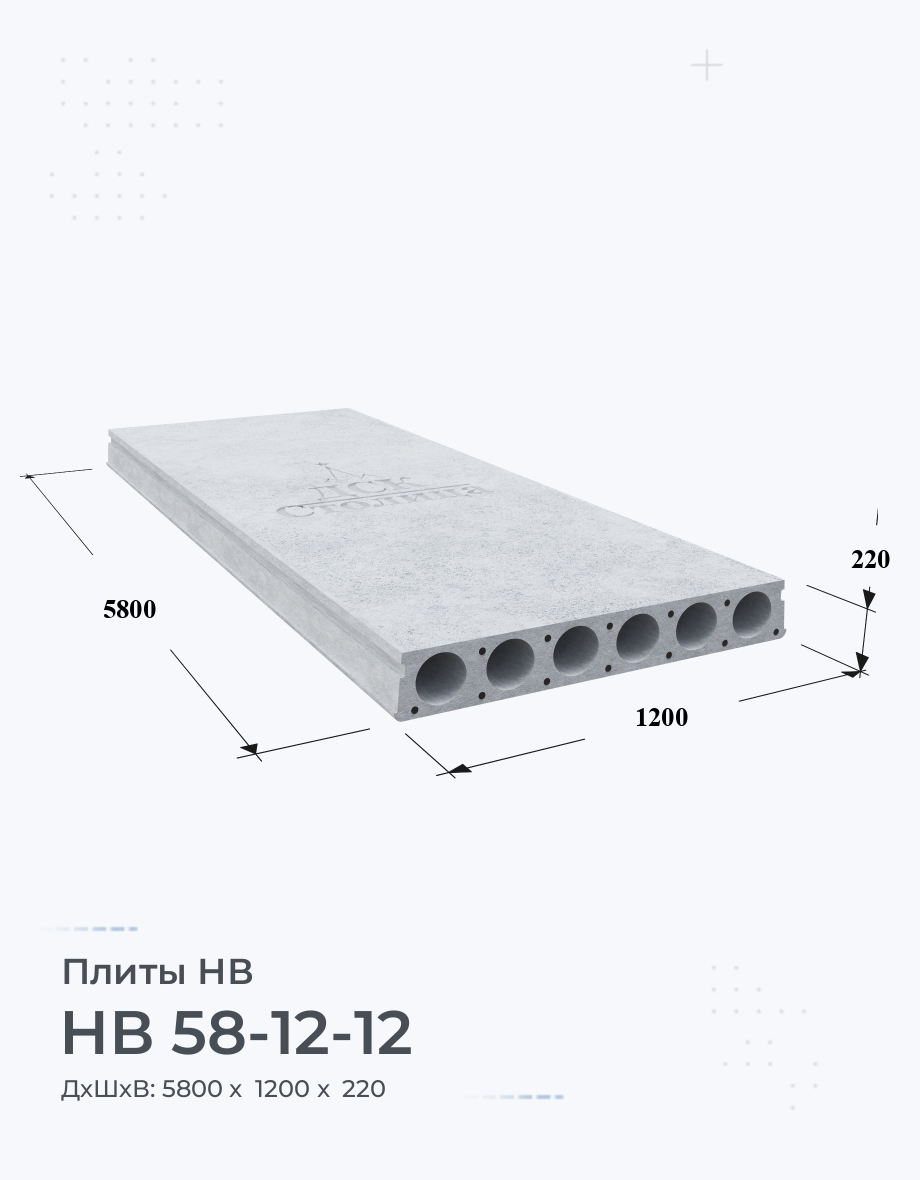 НВ 58-12-12 Купить плиты перекрытия Цена Размеры пустотные и монолитные Вес  ГОСТ Серия