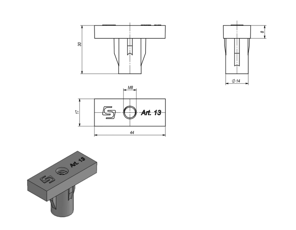 Крепеж для пластикового лотка